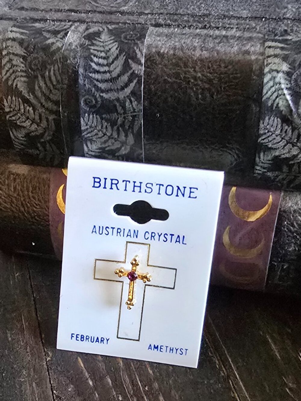 February Birthstone Pin - Cross Pin - Vintage Brooch - Vintage Pins - Amethyst